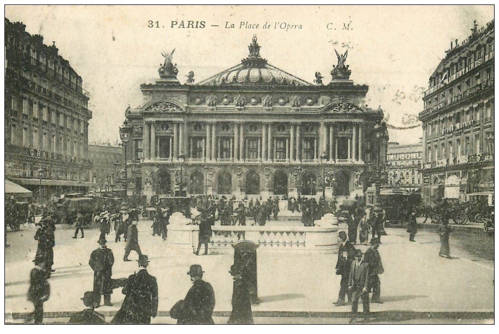 carte postale ancienne PARIS 09. L'Opéra et Métro 1923