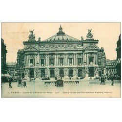 PARIS 09. L'Opéra et Station Métro 1924