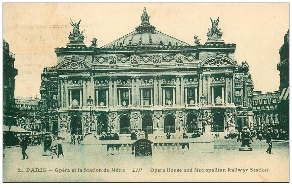 PARIS 09. L'Opéra et Station Métro 1924