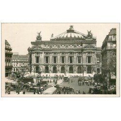 PARIS 09. L'Opéra et station Métropolitain et Voitures anciennes. carte photo bords dentelés