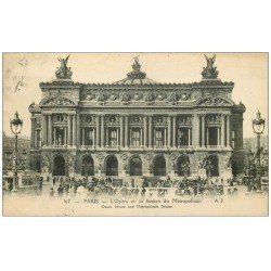 carte postale ancienne PARIS 09. L'Opéra Métro 1921