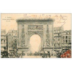 carte postale ancienne PARIS 10. Boulevard Porte Saint-Denis Cabinet de Dentiste à l'étage 1907