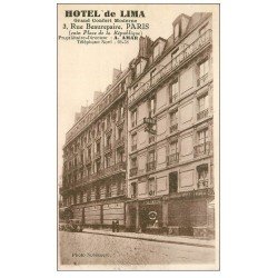 carte postale ancienne PARIS 10. Hôtel de Lima 3 rue Beaurepaire
