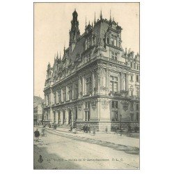 carte postale ancienne PARIS 10. Mairie du X° arrondissement 1906 et Rue du Château d'Eau