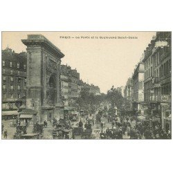 carte postale ancienne PARIS 10. Porte et Boulevard Saint-Denis Hippomobile