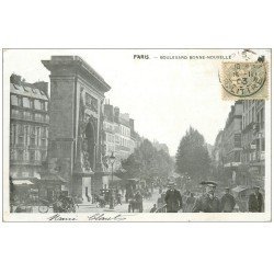 carte postale ancienne PARIS 10. Porte Saint-Martin Boulevard Bonne Nouvelle 1903