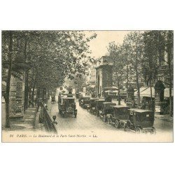PARIS 10. Porte Saint-Martin et Boulevard. Taxis et Bus Ford