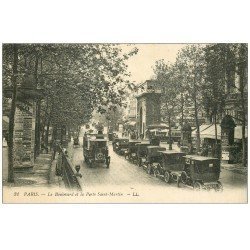 PARIS 10. Porte Saint-Martin et Boulevard. Taxis et Bus Ford