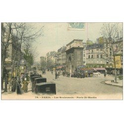 PARIS 10. Porte Saint-Martin 1906. Hippomobile à Impériale Porte-Saint-Martin