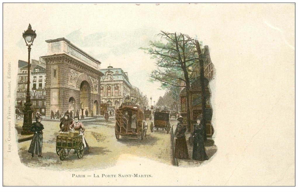 carte postale ancienne PARIS 10. Porte Saint-Martin et Boulevards. Belle Jardinière