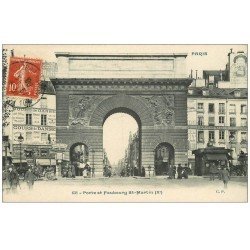 PARIS 10. Porte Saint-Martin et Faubourg 1908
