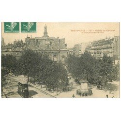 PARIS 11. La Mairie et Tramway à étage 1908