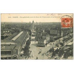 PARIS 12. Gare de Vincennes et Gare de Lyon 1911 station Nogent