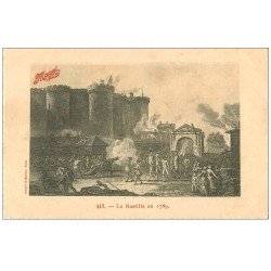 PARIS 12. La Bastille en 1789. Carte Maggi bords dentelés
