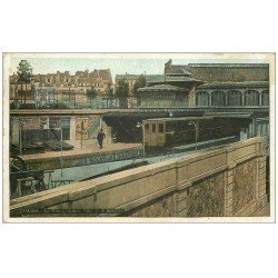 carte postale ancienne PARIS 12. Le Métropolitain Gare de la Bastille 1910