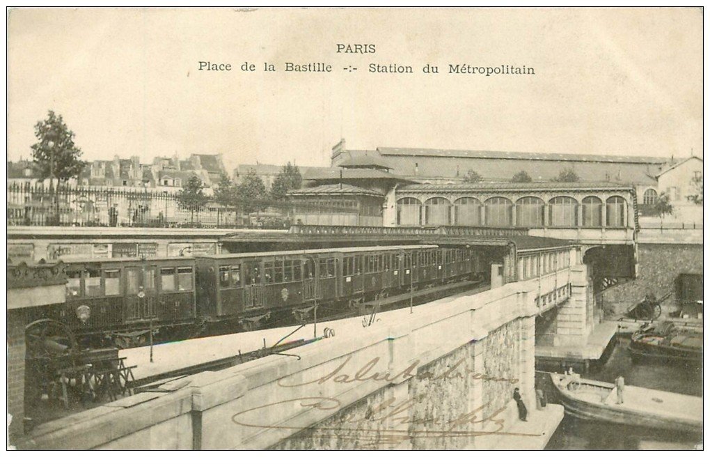 PARIS 12. Le Métropolitain Place de la Bastille 1905