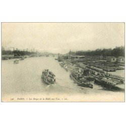 PARIS 12. Les Berges de la Halle aux Vins. Péniches et Bateau Mouche