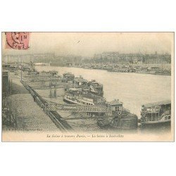 carte postale ancienne PARIS 13. Bateau-Mouche à Austerlitz 1905. Maggi et Nestlé