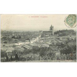 carte postale ancienne 10 CHAVANGES. Vue générale de la Ville 1906. Animation...