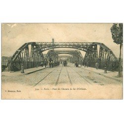 PARIS 14. Procession Funéraire Pont du Chemin de Fer d'Orléans 1906. Etat moyen...