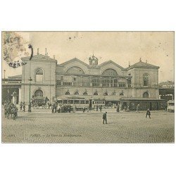 PARIS 15. Gare Montparnasse 1904. Calèches Bus et Tramways