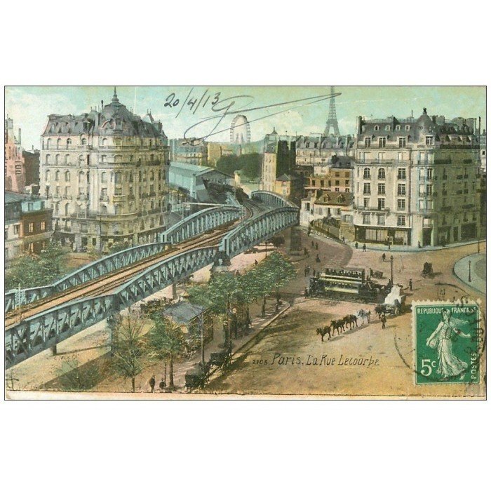 PARIS 15. Pont Métropolitain rue Lecourbe 1913 PARIS 15. Pont Métropolitain rue Lecourbe 1913