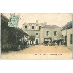 carte postale ancienne 10 ERVY. Diligence de l'Hôtel du Commerce 1906