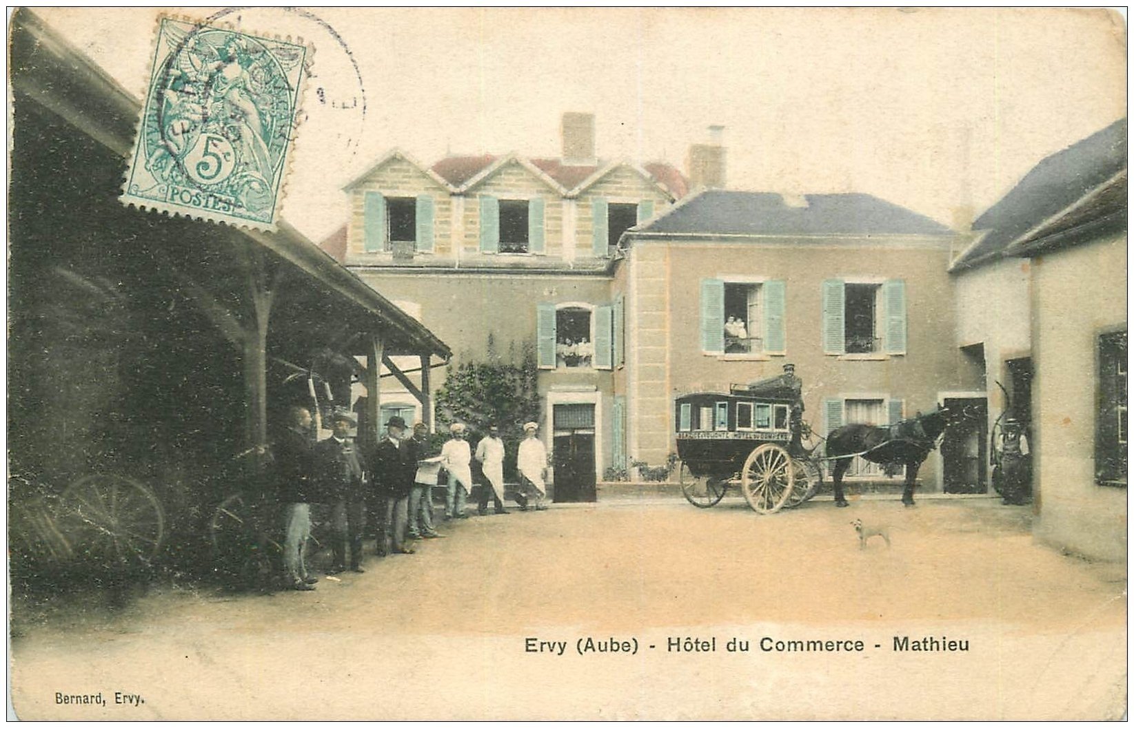 10 ERVY. Diligence de l'Hôtel du Commerce 1906