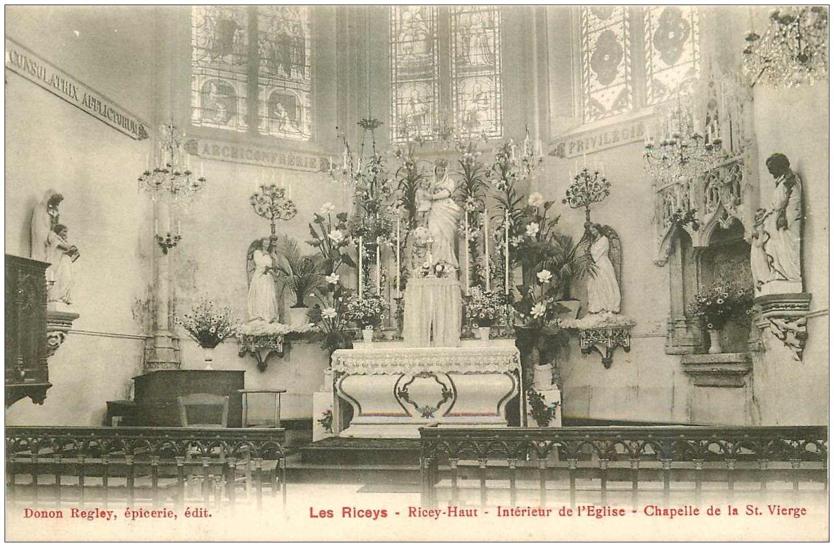carte postale ancienne 10 LES RICEYS. Chapelle de la Sainte-Vierge Eglise de Ricey-Haute-Rive