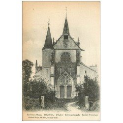 carte postale ancienne 10 LHUITRE. Portail de l'Eglise 1923