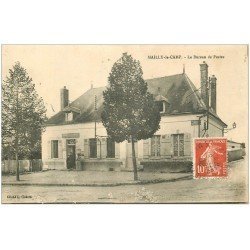 carte postale ancienne 10 MAILLY-LE-CAMP. Le Bureau de Postes 1908 (défaut)...