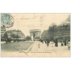 carte postale ancienne PARIS 16. Avenue du Bois de Boulogne 1903