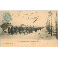 carte postale ancienne 10 MAILLY-LE-CAMP. L'Infanterie 1914. Défilé de la Fanfare Militaire