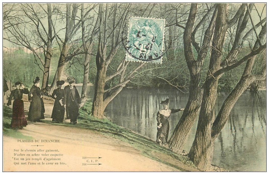 PARIS 16. Bois de Boulogne. Femme se reposant. Plaisirs du Dimanche 1906