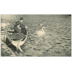 PARIS 16. Bois de Boulogne. Lac avec Cygne et Canards ballade en barque