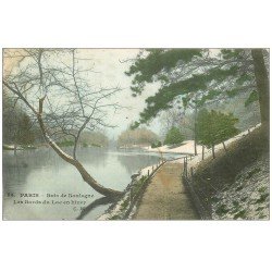 PARIS 16. Bois de Boulogne. Lac en Hiver 1906