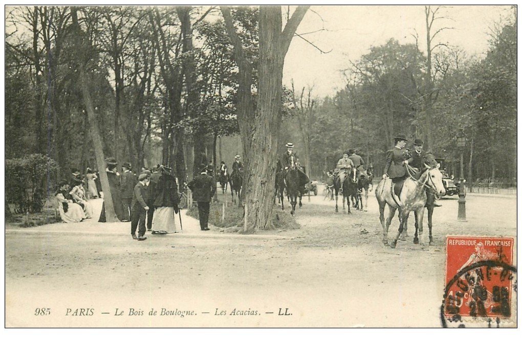 PARIS 16. Bois de Boulogne. Les Acacias avec Cavaliers 1911