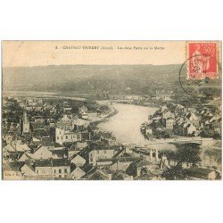 carte postale ancienne 02 CHATEAU-THIERRY. Deux Ponts sur Marne 1935