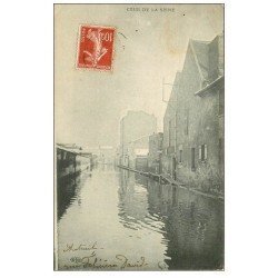 carte postale ancienne PARIS 16. Inondations rue Félicien David 1910
