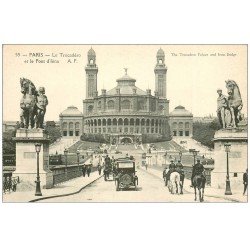 carte postale ancienne PARIS 16. Le Trocadéro 55 Cavaliers