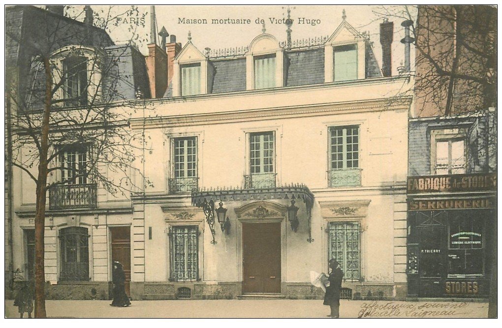 carte postale ancienne PARIS 16. Maison Mortuaire de Victor-Hugo 1904 et Serrurerie. Impeccable
