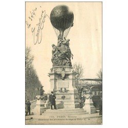 carte postale ancienne PARIS 16. Monument des Aéronautes au siège de Paris Neully 1921