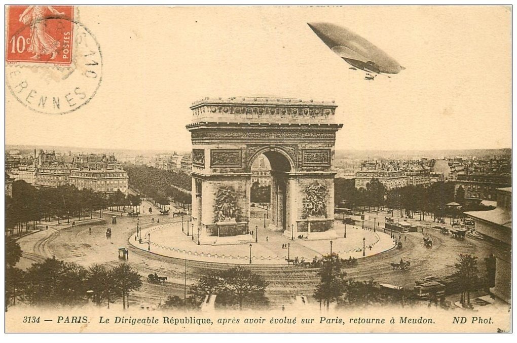 Paris 17 Arc De Triomphe De L Etoile Le Dirigeable Republique Paris 17 Arc De Triomphe De L Etoile Le Dirigeable Republique