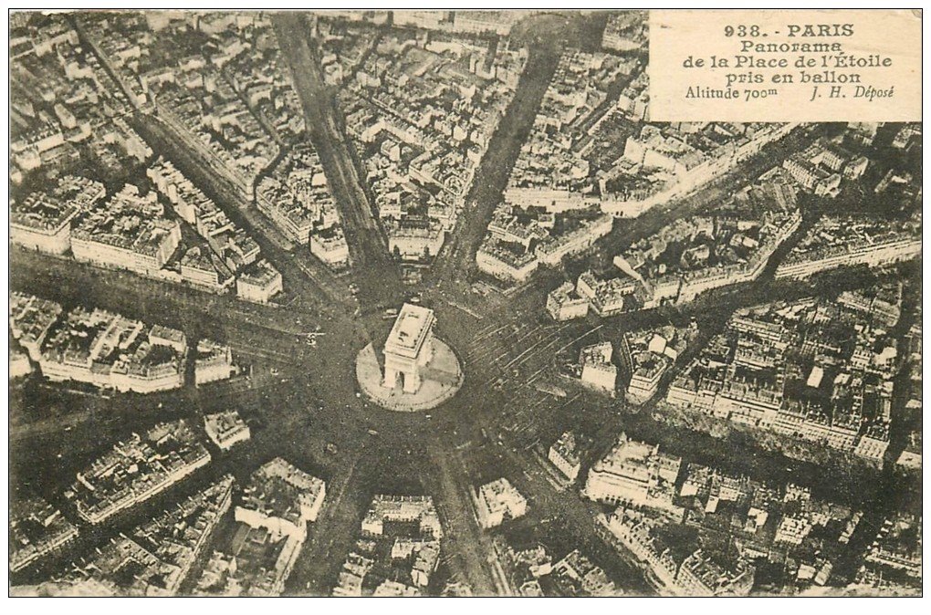 PARIS 17. Place de l'Etoile pris en Ballon 1925