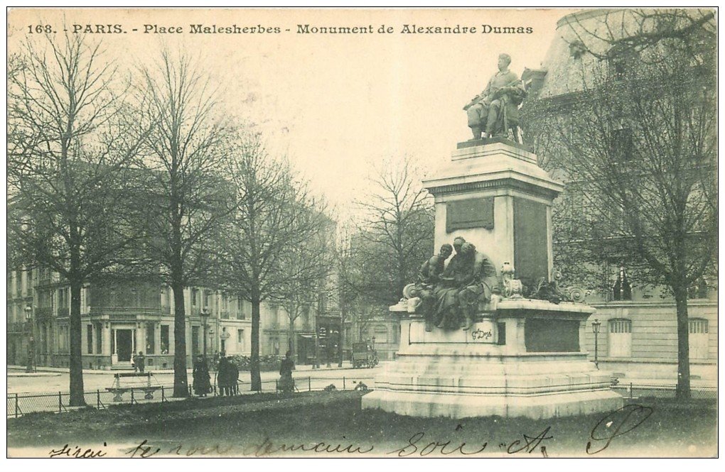 PARIS 17. Place Malesherbes Monument Dumas 1905