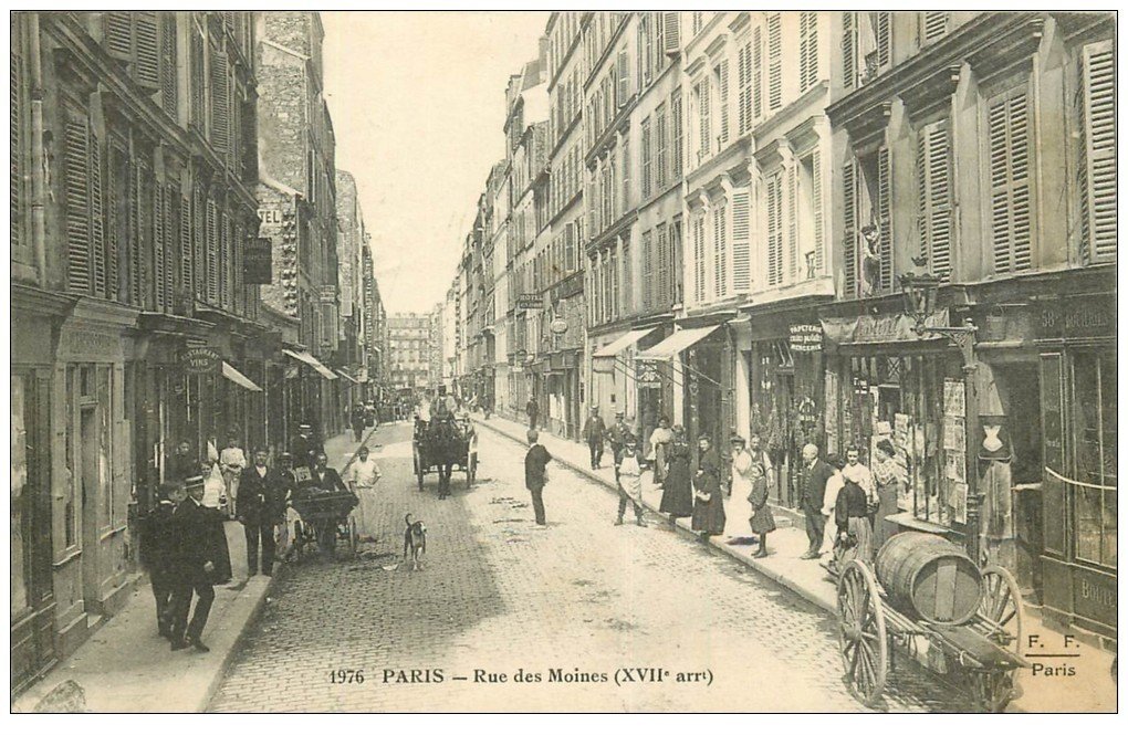 PARIS 17. Rue des Moines 1912 Papeterie cartes postales PARIS 17. Rue des Moines 1912 Papeterie cartes postales