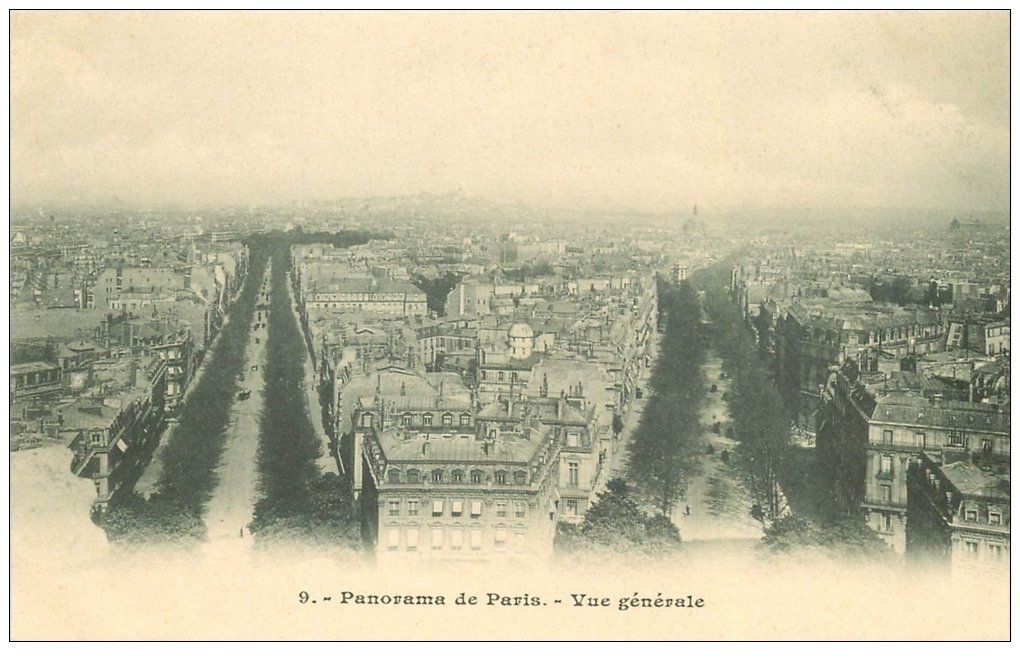 carte postale ancienne PARIS 17. Vue générale 9 vers 1900