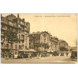 carte postale ancienne PARIS 18. Boulevard Ney Porte Montmartre Autobus à plateforme Ligne J