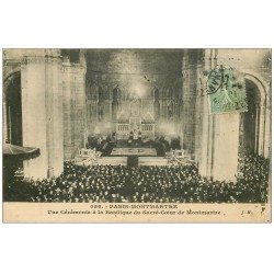 carte postale ancienne PARIS 18. Cérémonie Basilique Sacré-Coeur 1921