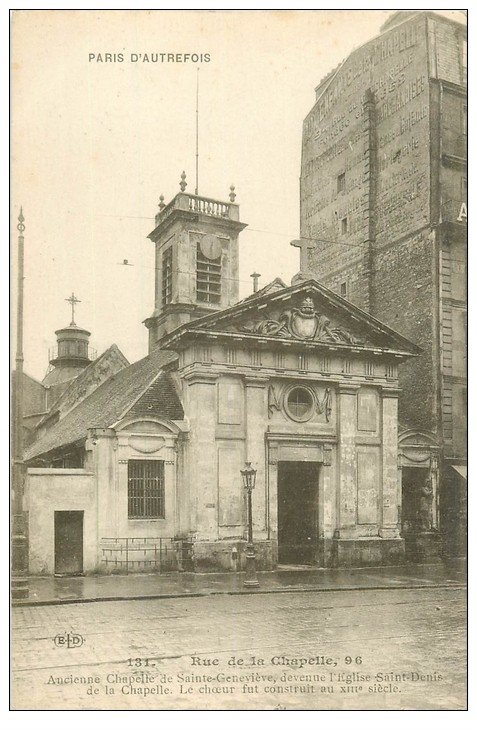 carte postale ancienne PARIS 18. Eglise Saint-Denis de la Chapelle